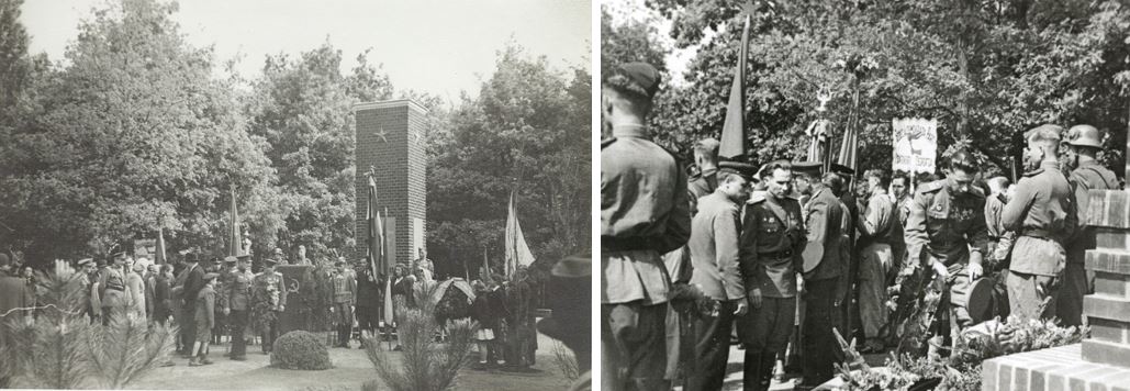 Az első szovjet hősi emlékmű avatása a Köztemetőben